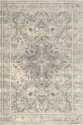 Isolated view of Grey Rectangle Taisa Medallion Rug, showcasing its design