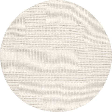 Isolated view of Ivory Round Skye Modern High-Low Rug, showcasing its design