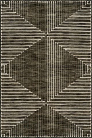 Isolated view of Green Rectangle Revelyn Geometric Washable Rug, showcasing its design