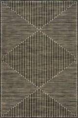 Isolated view of Green Rectangle Revelyn Geometric Washable Rug, showcasing its design