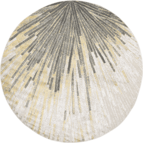 Isolated view of Gold Round Alessia Splash Abstract Rug, showcasing its design