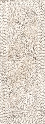 Isolated view of Light Beige Runner Celestine Jute Trellis Rug, showcasing its design