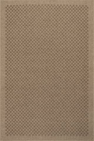 Isolated view of Brown Rectangle Watts Modern Checkered Washable Rug, showcasing its design