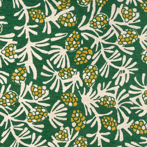 Winter Pinecones Machine Washable Rug Swatch | Green