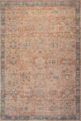 Isolated view of Peach Runner Mirelda Traditional Bordered Washable Rug, showcasing its design
