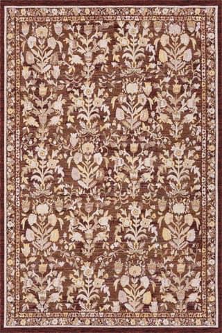 Isolated view of Brick Runner Inari Traditional Floral Indoor/Outdoor Rug, showcasing its design