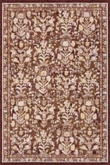 Isolated view of Brick Runner Inari Traditional Floral Indoor/Outdoor Rug, showcasing its design
