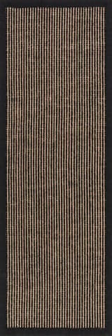 Isolated view of Black Runner Patricia Jute and Wool Rug, showcasing its design