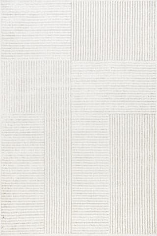 Isolated view of Beige Rectangle Rashida Geometric Rug, showcasing its design