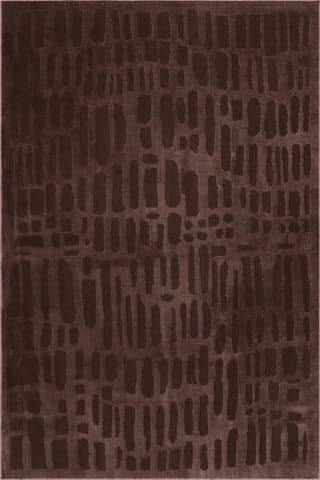Isolated view of Brown Rectangle Summit Plush Textured Washable Rug, showcasing its design