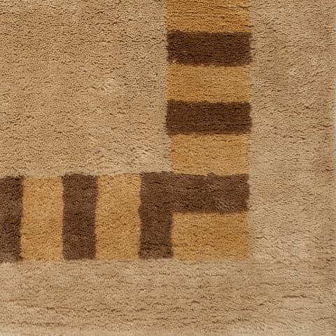 Isolated view of Tan Swatch Sabrine Bordered Rug, showcasing its design