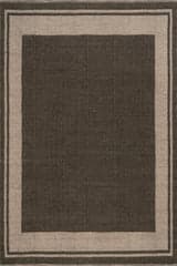 Isolated view of Charcoal Rectangle Canon Bordered Wool Cozy Rug, showcasing its design