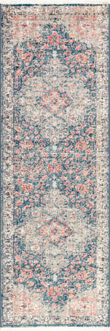 Isolated view of Blue Runner Impassioned Medallion Rug, showcasing its design