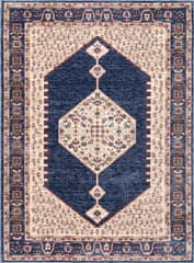 Isolated view of Blue Rectangle Alexandros Rug, showcasing its design