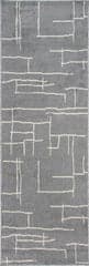 Isolated view of Grey Runner Cedar Modern Abstract Rug, showcasing its design