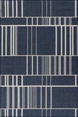 Isolated view of Navy Rectangle Saveta Modern Geometric Indoor/Outdoor Rug, showcasing its design
