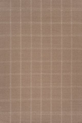 Isolated view of Sand Rectangle Downing Plaid Wool Rug by Nate Berkus, showcasing its design