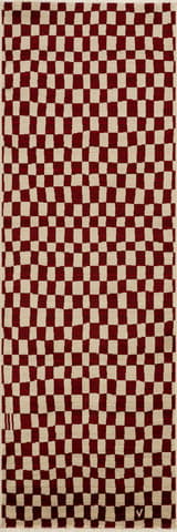 Isolated view of Red Runner Rasali Checkered Box Rug, showcasing its design