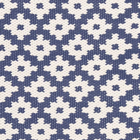 Samode Handwoven Indoor/Outdoor Rug Swatch | Denim/Ivory