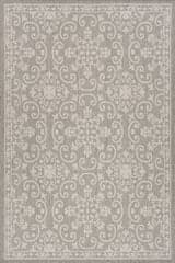 Isolated view of Grey Rectangle Laynea Traditional Paisley Indoor/Outdoor Rug, showcasing its design