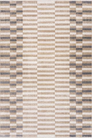 Isolated view of Ivory Rectangle Bellaya Modern Geometric Rug, showcasing its design