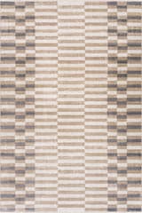 Isolated view of Ivory Rectangle Bellaya Modern Geometric Rug, showcasing its design
