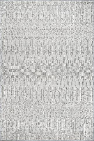 Isolated view of Light Grey Rectangle Milan Raised Textured Rug, showcasing its design