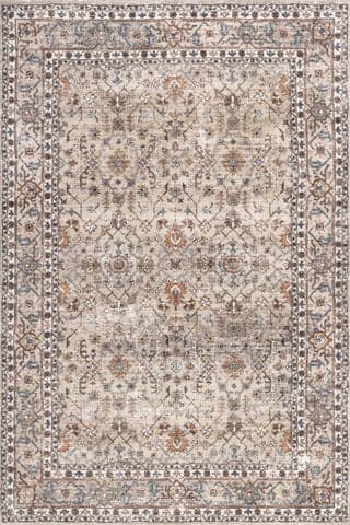 Isolated view of Beige Rectangle Yuna Medallion Washable Rug, showcasing its design