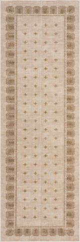 Isolated view of Brown Runner Manvie Traditional Washable Rug, showcasing its design