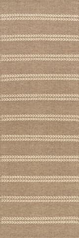 Isolated view of Brown Runner York Striped Wool Rug by Nate Berkus, showcasing its design