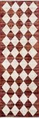 Isolated view of Red Runner Vanni Checkered Fringed Rug, showcasing its design