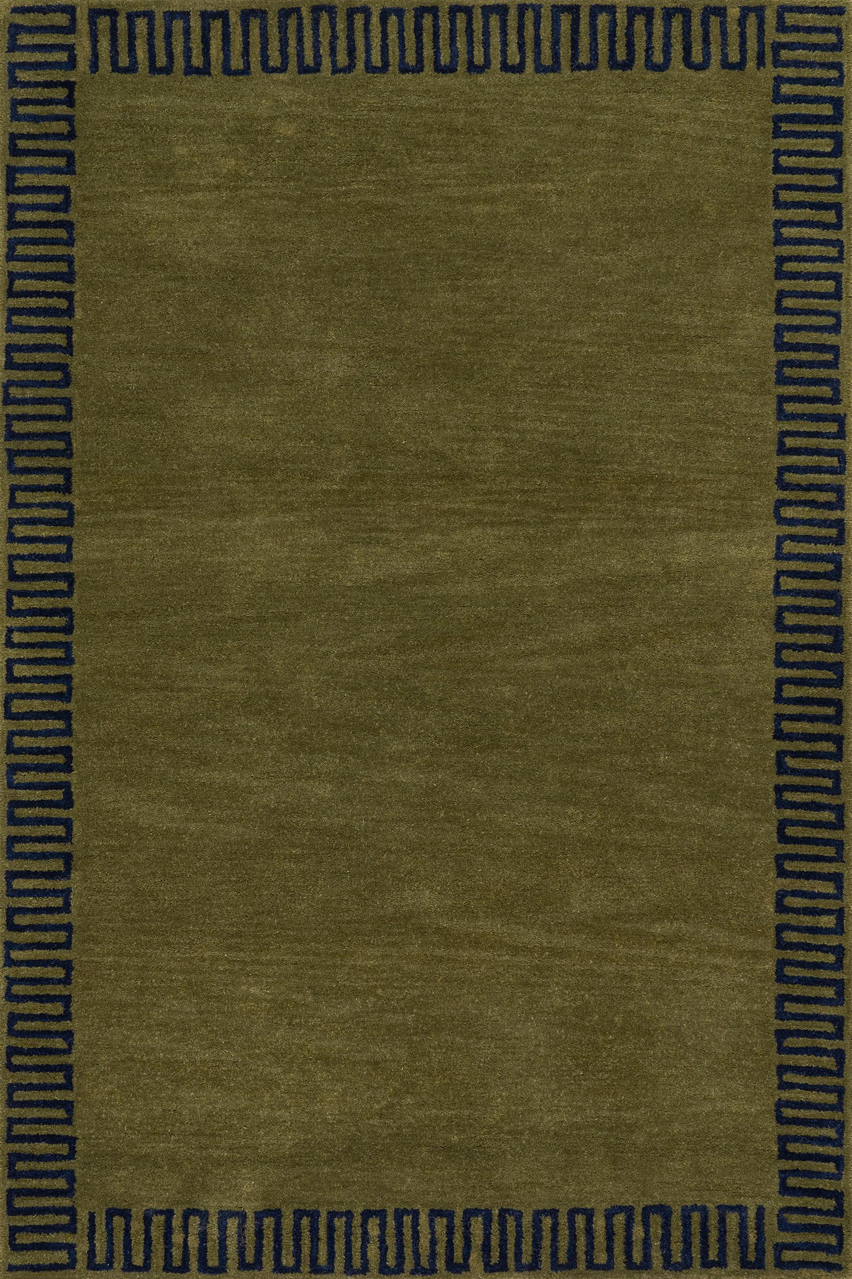 Taya Modern Bordered Rug | Green