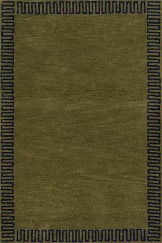 Isolated view of Green Rectangle Taya Modern Bordered Rug, showcasing its design