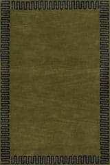 Isolated view of Green Rectangle Taya Modern Bordered Rug, showcasing its design