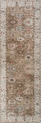 Isolated view of Brown Runner Anoukis Washable Rug, showcasing its design