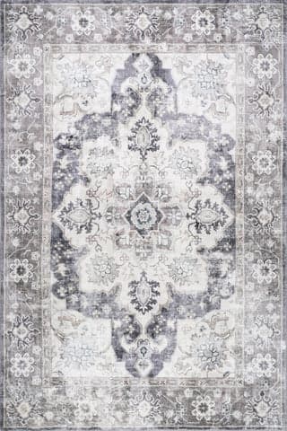 Isolated view of Grey Rectangle Brooklyn Vintage Medallion Rug, showcasing its design