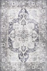 Isolated view of Grey Rectangle Brooklyn Vintage Medallion Rug, showcasing its design