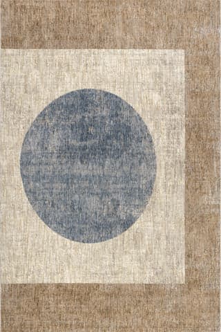 Isolated view of Beige Rectangle Kaiya Blue Moon Rug, showcasing its design
