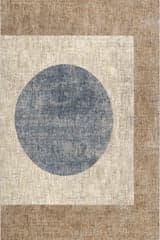 Isolated view of Beige Rectangle Kaiya Blue Moon Rug, showcasing its design