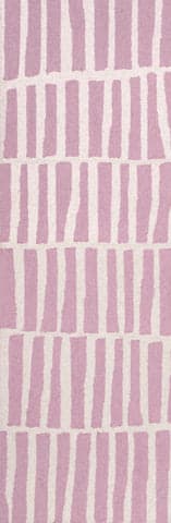 Isolated view of Baby Pink Runner Irregular Parallel Bars Rug, showcasing its design