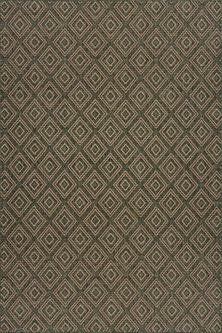 Isolated view of Green Rectangle Marouise Modern Diamond Indoor/Outdoor Rug, showcasing its design