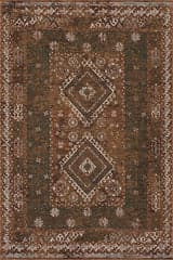 Isolated view of Brown Runner Solia Traditional Medallion Indoor/Outdoor Rug, showcasing its design