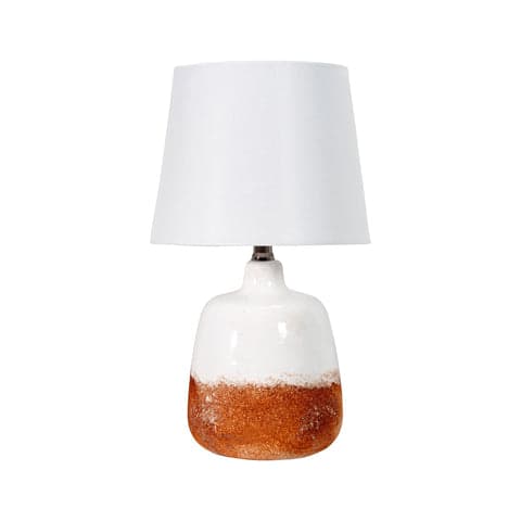 Isolated view of White  18-inch Ombre Ceramic Table Lamp, showcasing its design