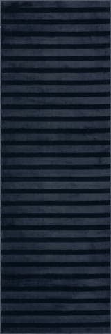 Isolated view of Blue Runner Syra Striped Plush Textured Washable Rug, showcasing its design