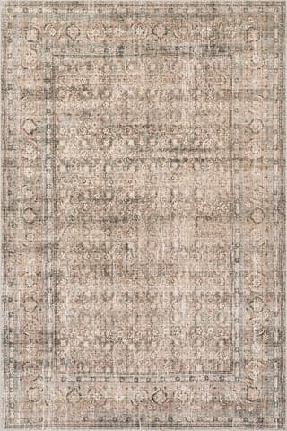 Isolated view of Beige Rectangle Malie Bordered Traditional Rug, showcasing its design