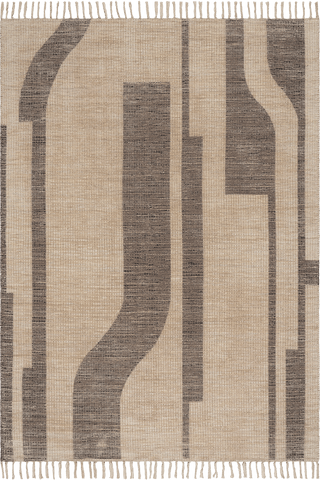 Isolated view of Natural  Shomar Bohemian Abstract Striped Rug, showcasing its design