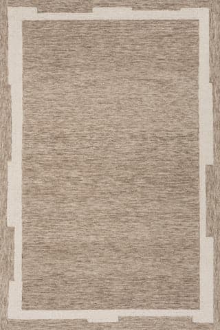 Isolated view of Sand Rectangle Suna Wool Modern Transitional Rug, showcasing its design