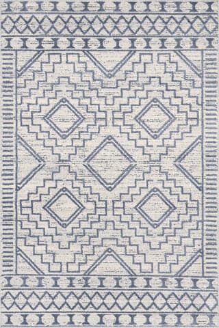 Isolated view of Blue Rectangle Miranda Moroccan Diamond Rug, showcasing its design