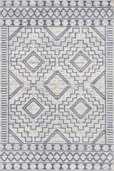 Isolated view of Blue Rectangle Miranda Moroccan Diamond Rug, showcasing its design