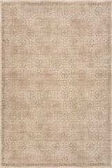 Isolated view of Tan Rectangle Velvenne Traditional Vintage & Distressed Rug, showcasing its design